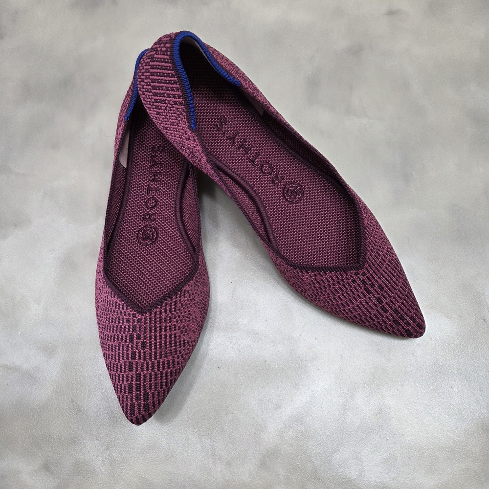 Rothy's Pink/Purple Fig Python Print Flats Size 7W